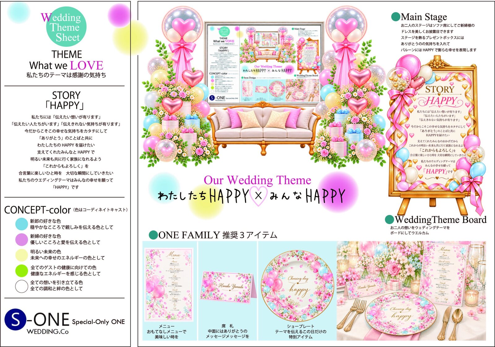 ウェディングテーマシートA テーマ「HAPPY」